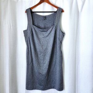 Simon Chang Dress Womens XL Sleeveless Studded Embellished Blue with Pockets